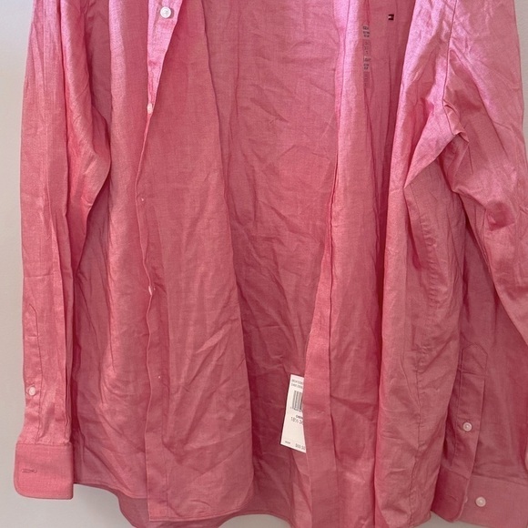 Tommy Hilfiger Men's Classic/Regular Fit Stretch Solid Dress Shirt,Cherry - Picture 11 of 11